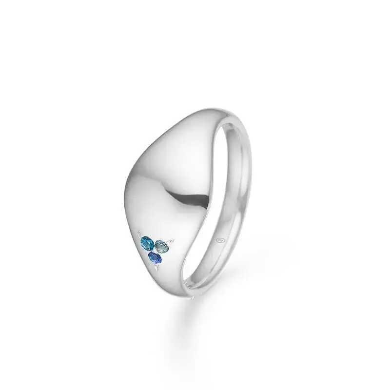 Mads Z | 2144046 | TROIKA ring - sølv m. blå sten