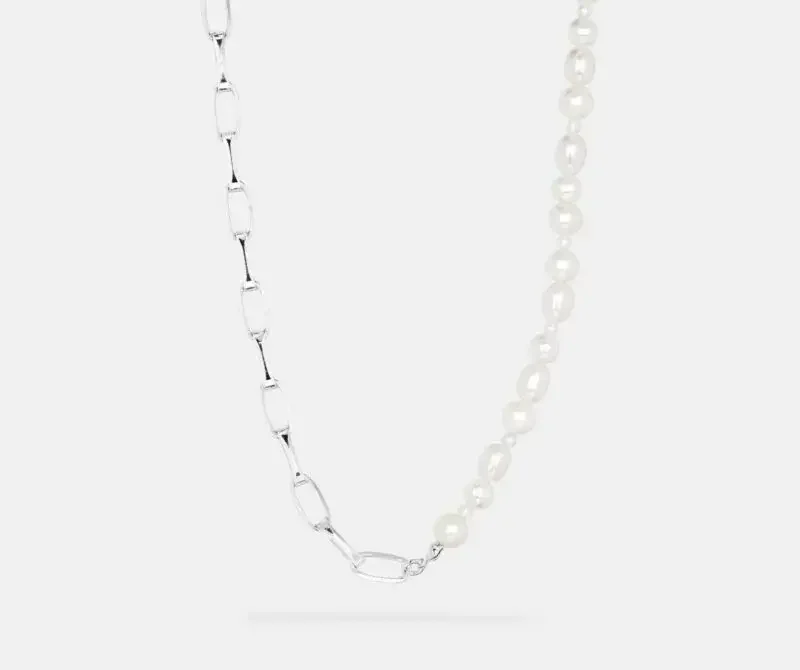 IX STUDIOS | DMM0336SL | IX Uniqio Pearl halskæde - sølv