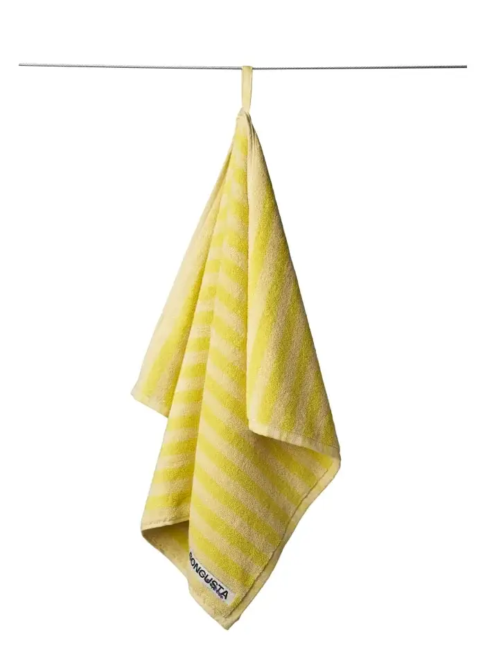 Bongusta Naram Gæstehåndklæde, Pristine & neon yellow