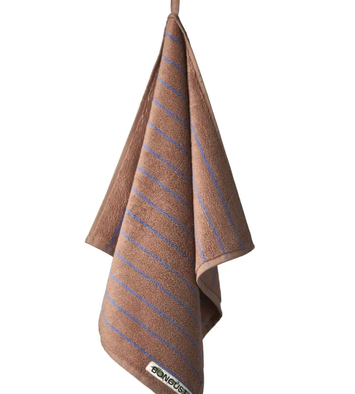 Bongusta Naram Gæstehåndklæde, Camel & ultramarine blue