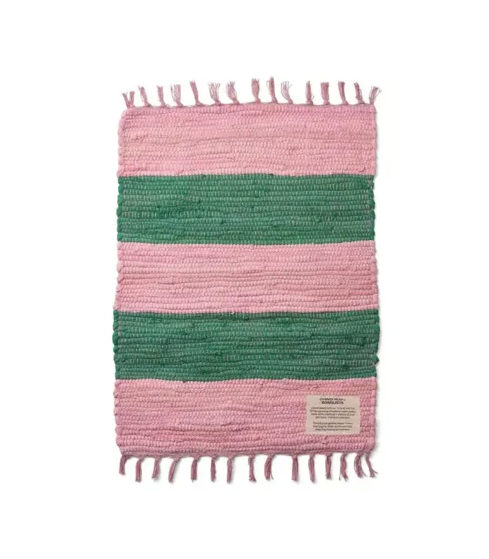 Bongusta Chindi gulvtæppe 45x60cm, Pink & grass